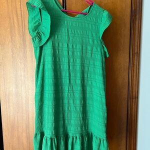 Green Smocked Ruffled Sundress
